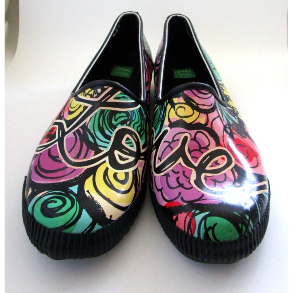 Cougar Women's "Love" Hand Crafted Rubber Slip on Shoes - Waterproof Size 8